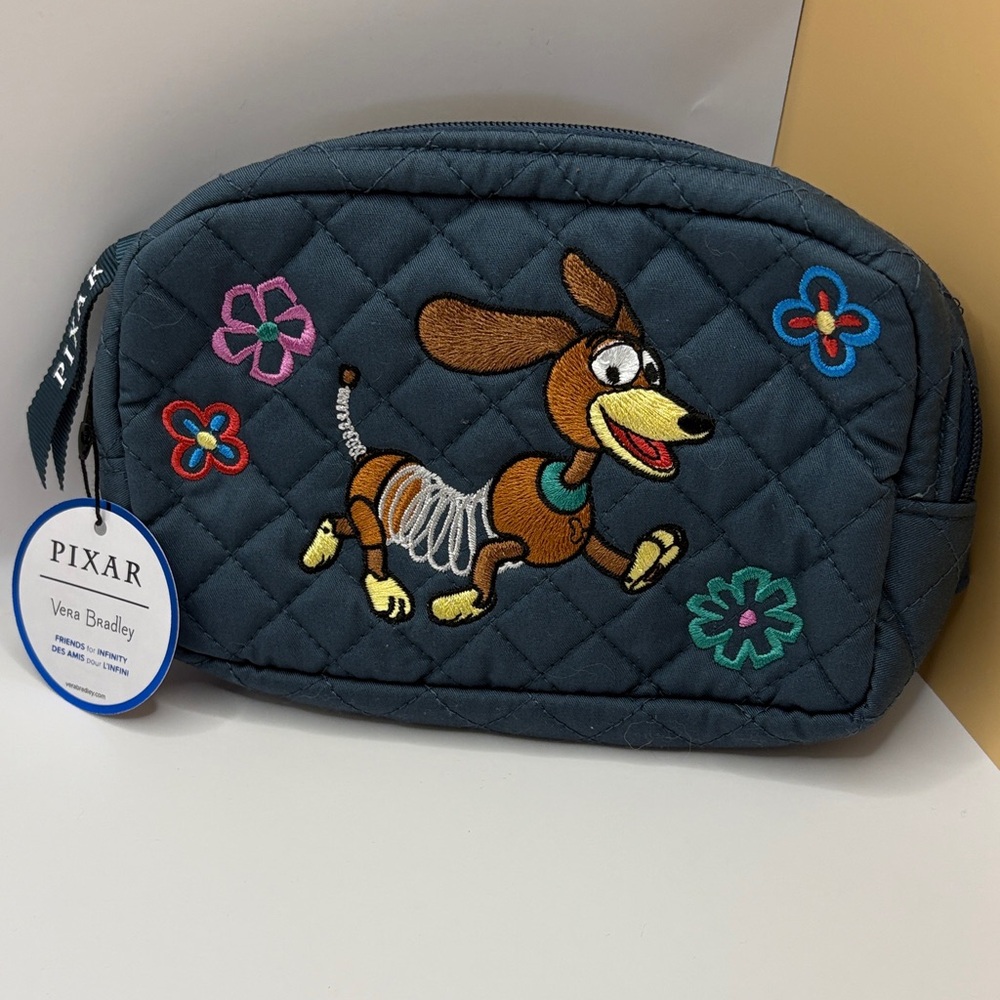 Vera Bradley Blue Quilted Pouch with Pixar Dog Design